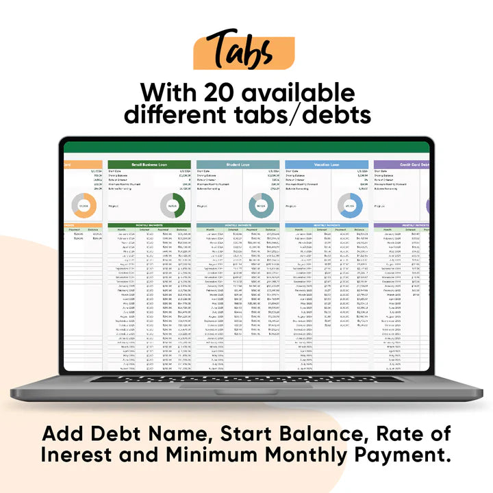 Ultimate Debt Payoff Tracker - For All Types Of Debts